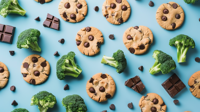 In this board game broccoli beats chocolate chip cookies
