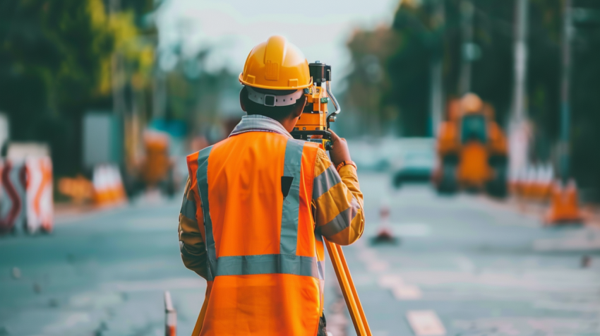 A civil engineer is working using surveyor equipment a 1712325922 4
