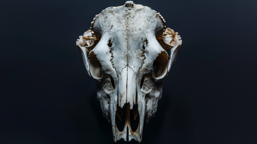 Animal skull on black background 1