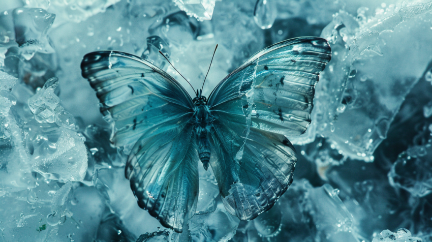 Butterfly encased in ice 3
