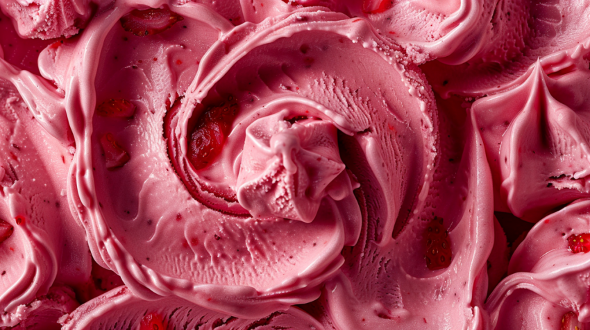 Close up of strawberry ice cream 1