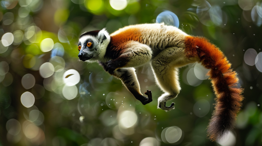 Jumping lemurs Coquerels sifaka Propithecus coquereli  1712397648 3