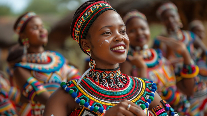 Zulu women dancing in costume of a young Zulu maiden 4