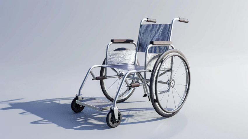 Wheelchair with cast shadow 3d rendering 1