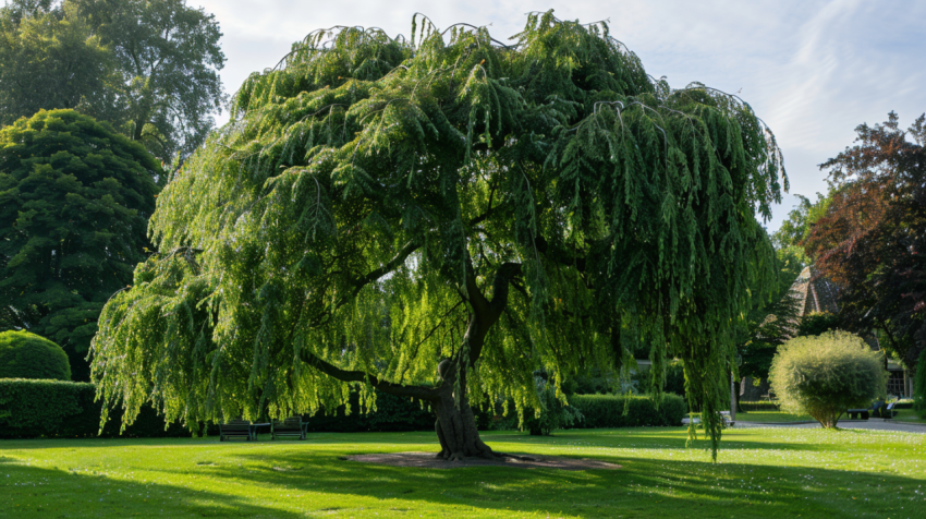 An enormous weeping beech tree in the Public Botanical 1712441465 4