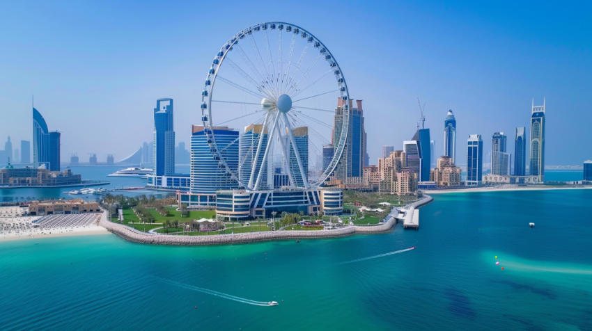 Bluewaters island and Ain Dubai ferris wheel on in Dub 1712458054 4