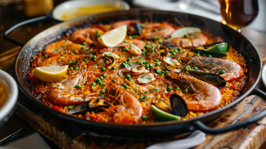 Traditional Paella served at restaurant in Barcelona S 1712463910 2